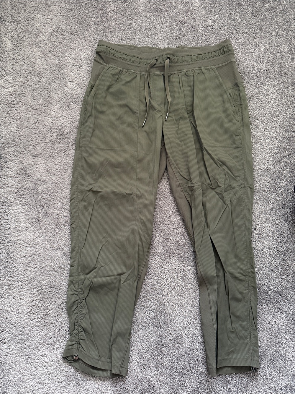 lululemon Olive Green Straight-Leg Drawstring Pants